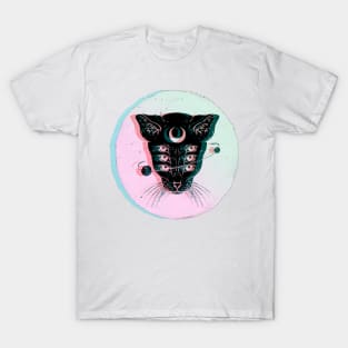 Alien Crescent Moon Cat T-Shirt